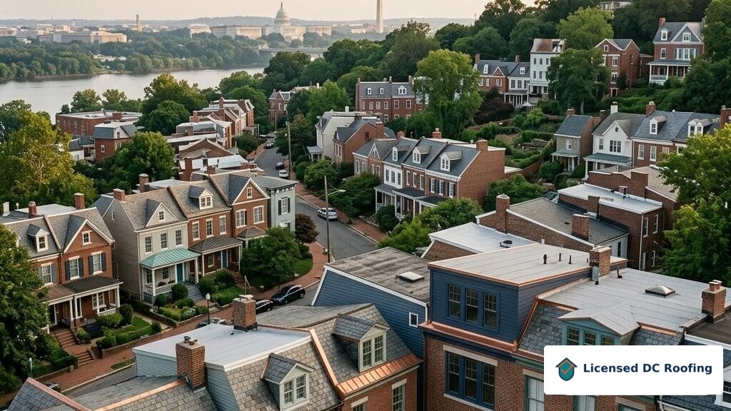 Anacostia historic homes and rooftops