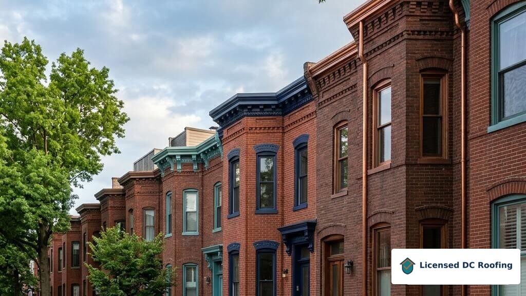Bloomingdale rowhouses and flat roofs