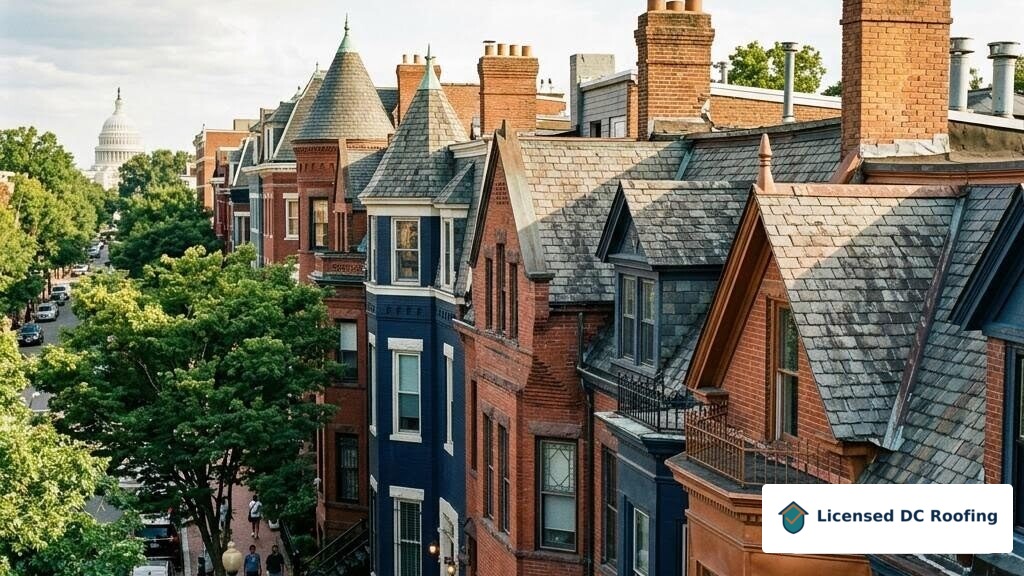 Capitol Hill historic rowhouse roofs