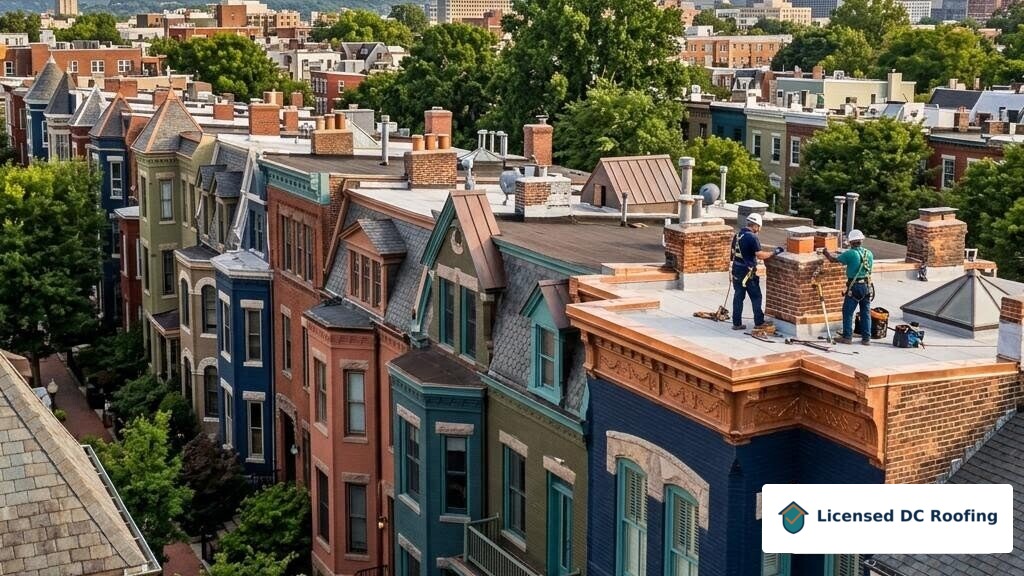 Columbia Heights rowhouse rooftops