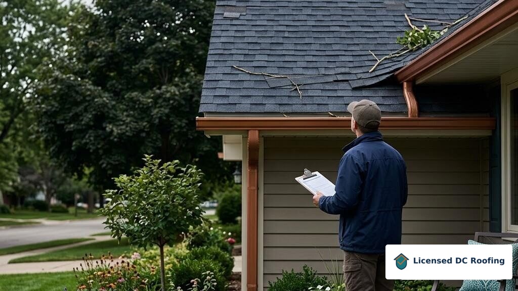 Safe visual roof check after a storm