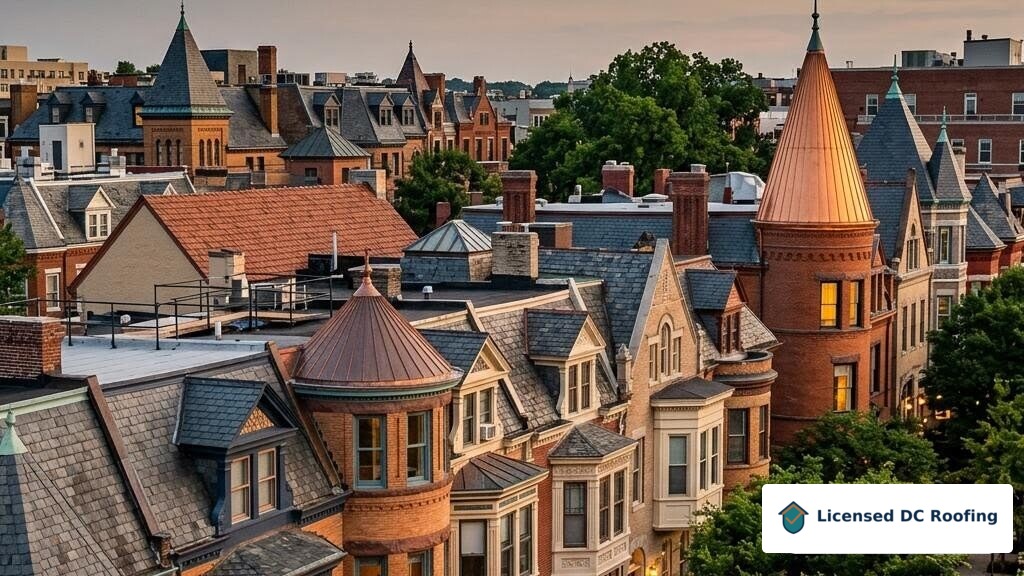Dupont Circle historic roofs and turrets