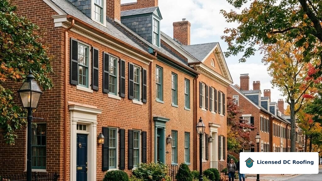 Georgetown slate roofs and historic brick homes