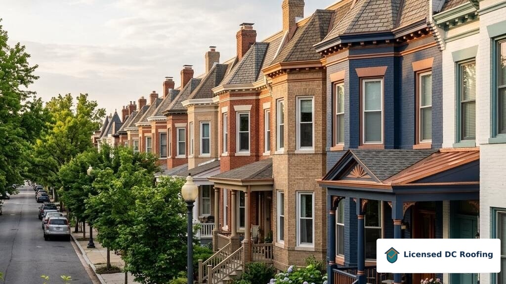 Petworth porch-front homes and rooftops
