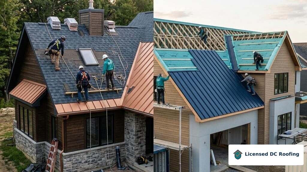 Comparison of repaired and newly replaced roof sections