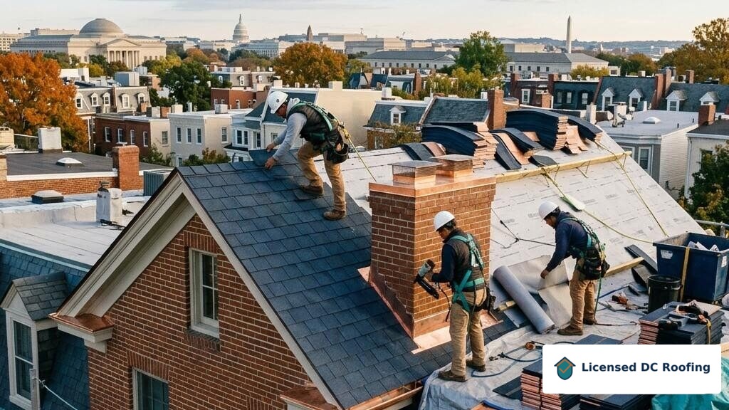New roofing installation on a Washington DC home